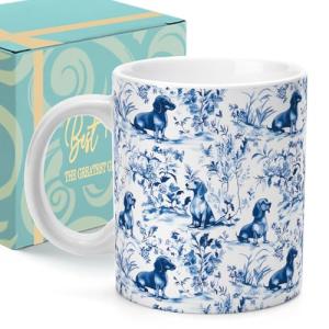 Dachshund Floral Coffee Mugs for Dog Lovers