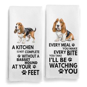 Basset Hound Kitchen Towels Gift Set