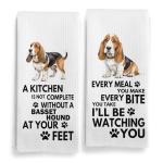 Basset Hound Kitchen Towels Gift Set