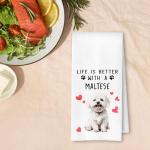 Maltese Dog Kitchen Towels for Dog Lovers