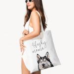 Husky Mama Canvas Tote Bag for Dog Lovers