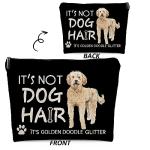 Funny Golden Doodle Glitter Cosmetic Bag