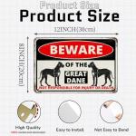 Beware of Dog Great Dane Metal Sign 8x12