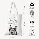 Husky Mama Canvas Tote Bag for Dog Lovers