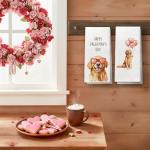 Golden Retriever Valentine's Day Tea Towels Set