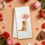 Golden Retriever Valentine's Day Tea Towels Set