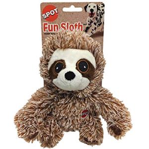 SPOT Fun Sloth Dog Toy - Soft, Stuffed, Squeaky, Plush Fabric Toy for Mini and Small Dogs and Puppies, Enrichment for Light Chewers and Cuddlers, 7in