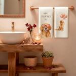 Golden Retriever Valentine's Day Tea Towels Set