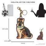 Chala Dog Key Fob and Coin Purse - German Shepherd