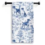 Blue and White Floral Jack Russell Dish Towels
