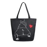 Funny Bulldog Canvas Tote Bag for Dog Lovers