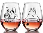 Funny Bulldog Wine Glasses Set for Dog Lovers