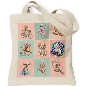 Poodle Lover Canvas Tote Bag for Dog Lovers