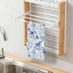 Blue and White Floral Jack Russell Dish Towels