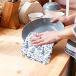 Blue and White Floral Jack Russell Dish Towels