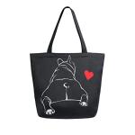 Funny Bulldog Canvas Tote Bag for Dog Lovers