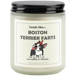 Boston Terrier Gifts & Lavender Dog Fart Candle