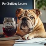 Funny Bulldog Wine Glasses Set for Dog Lovers