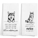 Funny Husky Kitchen Towels Set for Dog Lovers
