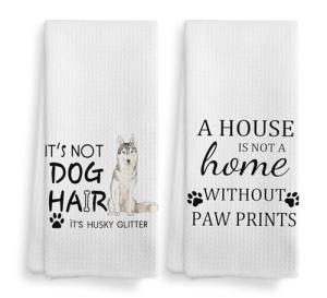 Husky Glitter Towel Set for Dog Lovers