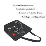 Funny Bulldog Canvas Tote Bag for Dog Lovers