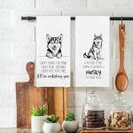 Funny Husky Kitchen Towels Set for Dog Lovers