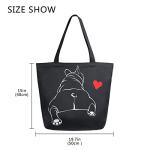 Funny Bulldog Canvas Tote Bag for Dog Lovers