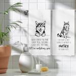 Funny Husky Kitchen Towels Set for Dog Lovers