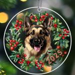 German Shepherd Christmas Tree Ornament 2025
