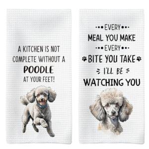 Poodle Kitchen Towels Set for Dog Lovers