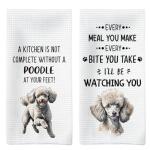 Poodle Kitchen Towels Set for Dog Lovers