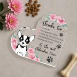 Chihuahua Mom Rose Acrylic Heart Plaque Gift