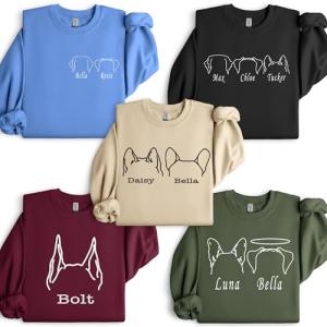 Personalized Dog Mom Sweatshirt with Ears & Name