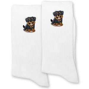 Cute Cartoon Rottweiler Crew Socks for Everyone