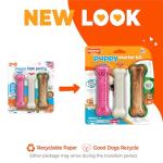 Nylabone New Puppy Starter Kit, Chew Toys & Natural Chew Treat for Puppies, Puppy Enrichment Teething Toys, Pink, Long Lasting Chicken & Bacon Flavor, Small Dogs - Up to 25 Ibs, 3 Pack