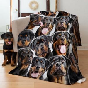 Rottweiler Blanket for Dog Lovers 50"X60