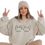 Personalized Dog Mom Sweatshirt with Ears & Name