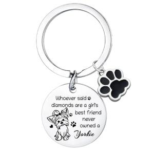 Funny Dog Mom Keychain for Yorkie Lovers