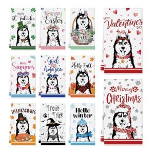 Cute Husky Kitchen Towels - Perfect Gift Set