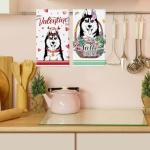 Cute Husky Kitchen Towels - Perfect Gift Set