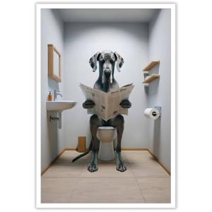 Funny Great Dane Bathroom Wall Art Decor
