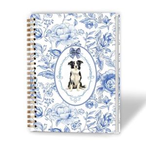 Blue Floral Border Collie Journal for Dog Moms
