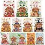 Golden Doodle Seasonal Garden Flags Set of 12