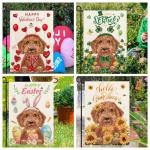 Golden Doodle Seasonal Garden Flags Set of 12