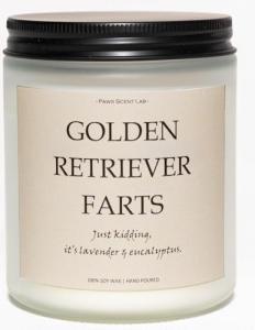Golden Retriever Dog Farts Candle - Lavender & Eucalyptus