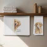 Golden Retriever Bathroom Towels - Set of 2