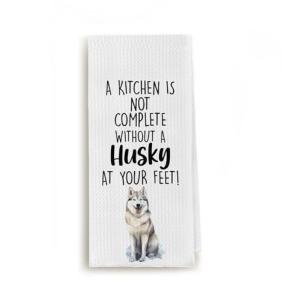 Funny Husky Kitchen Towel for Dog Lovers
