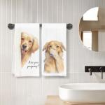 Golden Retriever Bathroom Towels - Set of 2