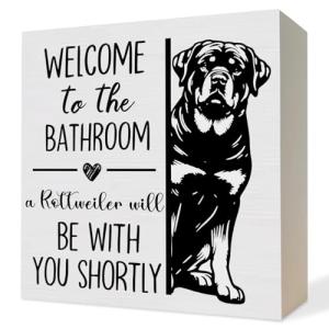 Rottweiler Bathroom Sign - Fun Dog Decor
