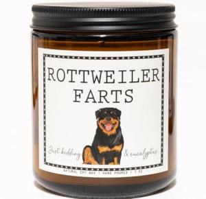 Rottweiler Farts Candle - Funny Dog Mom Gift